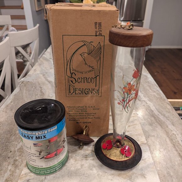 Schrodt Designs Hummingbird Feeder and Hummingbird Food - Picture 1 of 10